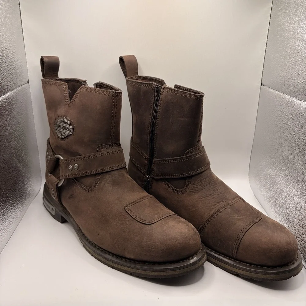 Harley Davidson Conklin D96162 Men’s 9 Brown Waterproof Leather Motorcycle Boots